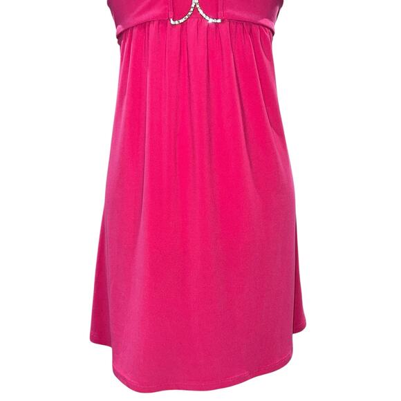 VTG 90s y2k Women's Pink Taboo Tie Back Babydoll Dress W/ Rhinestone Detailing - Picture 4 of 10